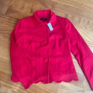 Talbots Red Women's Blazer with Scalloped Hem